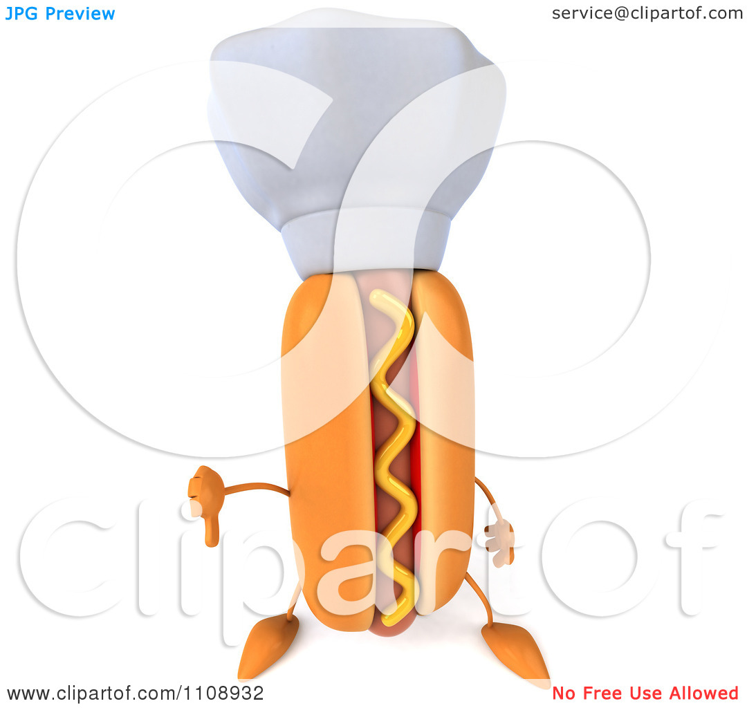 Clipart 3d Chef Hot Dog 
