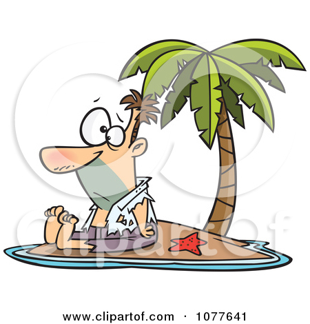 Clipart Shipwrecked Man On A ...