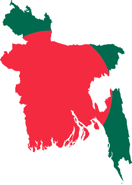 Flag Map of Bangladesh .