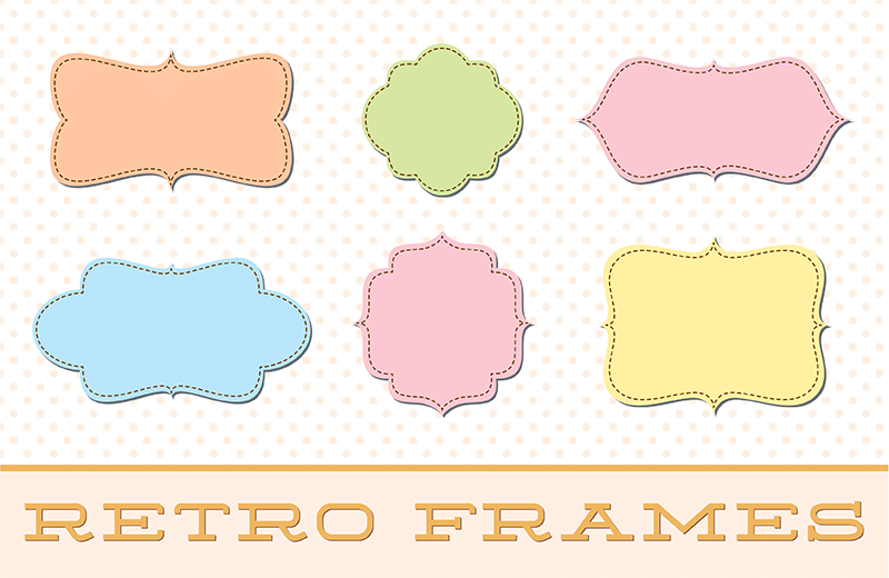 Cute Retro Frame Borders Kit .