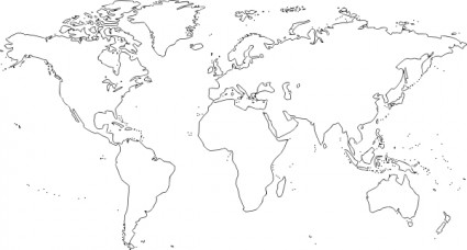 World Map Outline Clipart #1
