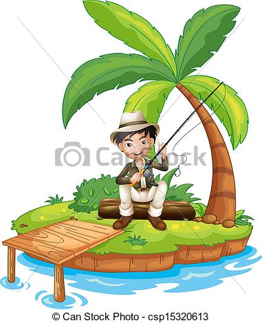 A man fishing in the island - ...
