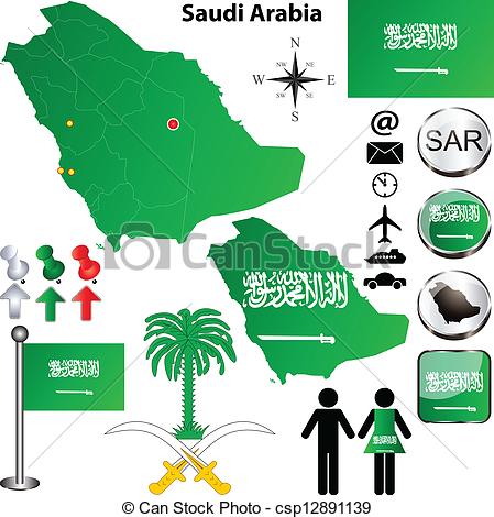 ... Saudi Arabia map - Vector ...