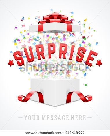 Cardboard Box Surprise Text Design Character Stock Vector