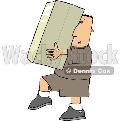 Man Carrying a Big Package/Box Clipart © djart #4425