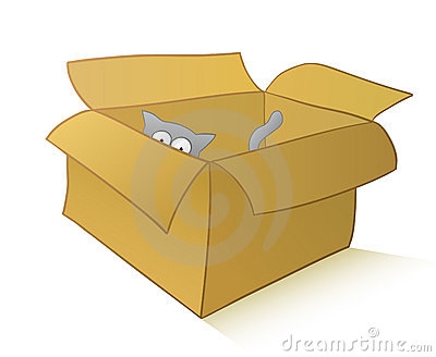 The Cat in Box Clip Art