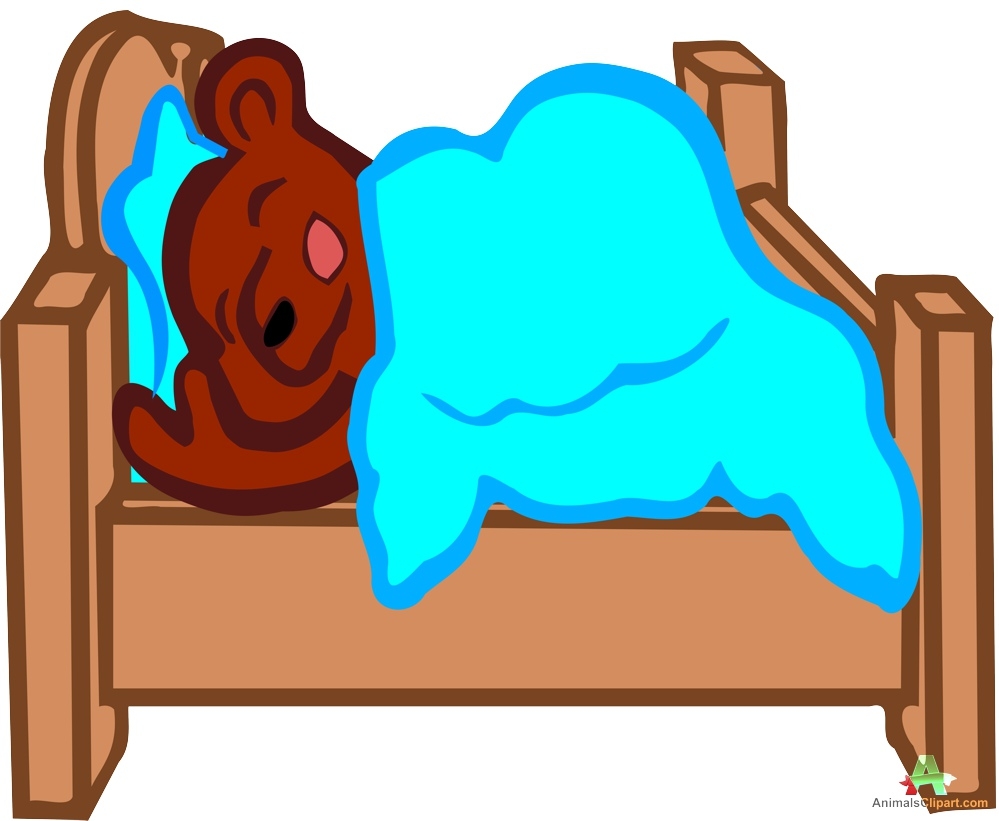 Sleeping bear in bed clipart free clipart design download