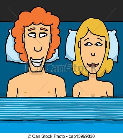 Vectors of Young couple in bed csp13999830