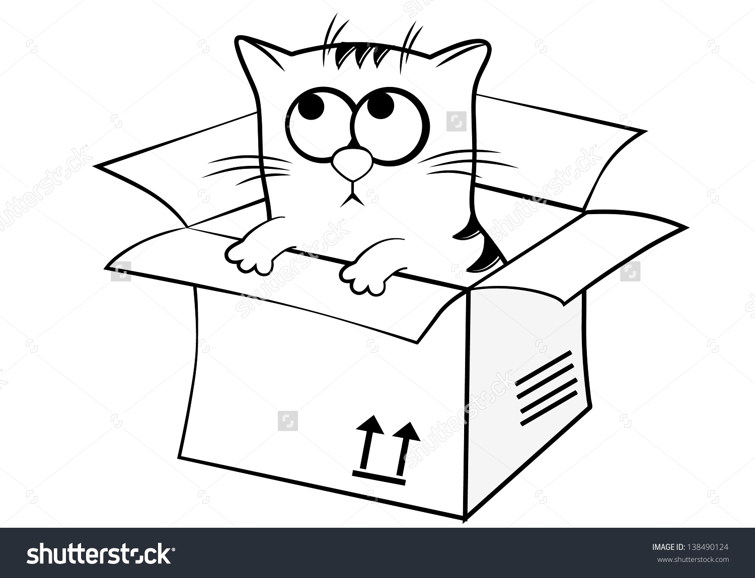 Cat in a Box Clip Art