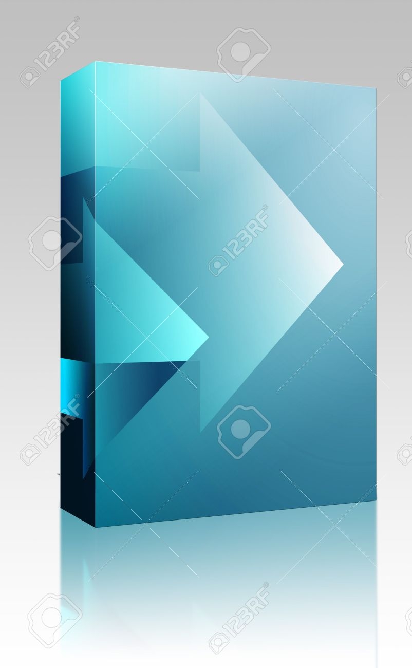 Software Package Box Forward Moving Arrows Pointing Right, Clipart