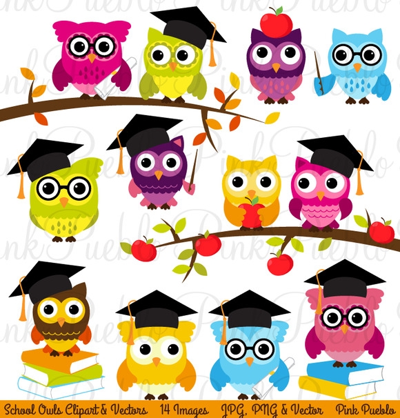 Back to School Owl Clipart & Vectors