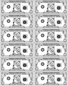 This printable fake money comes in five different colors and five