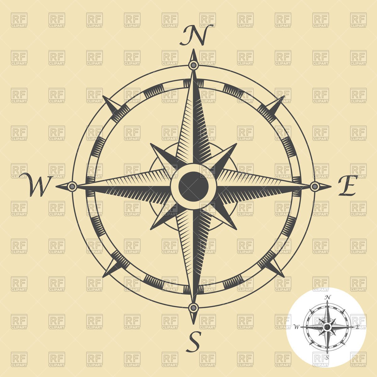Free Vintage Compass Clipart