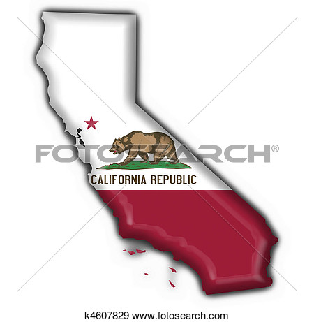 California (USA State) button ...
