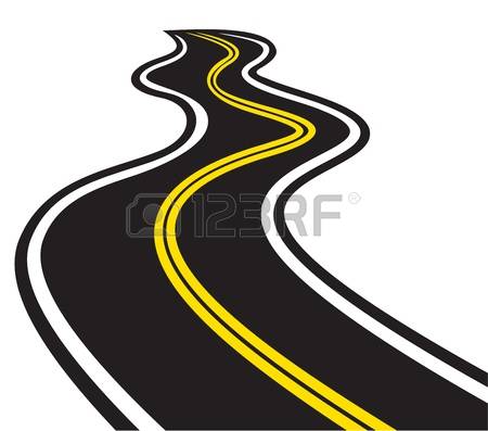 road markings: Winding trace ...