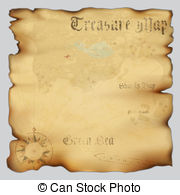 ... Old treasure map with wind ...