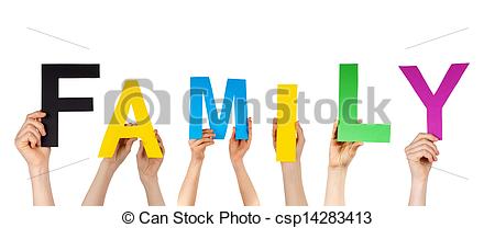 hands holding the word family ...