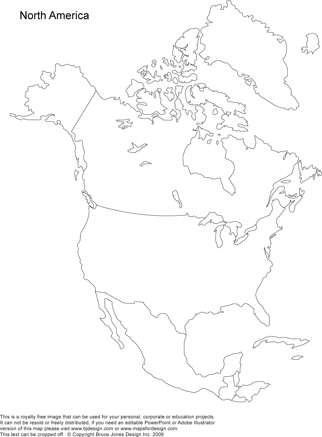 North America, printable blank ...