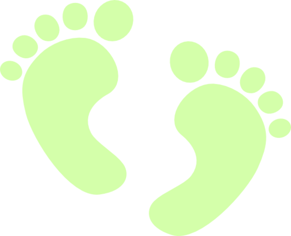 Green Baby Footprint Clip Art