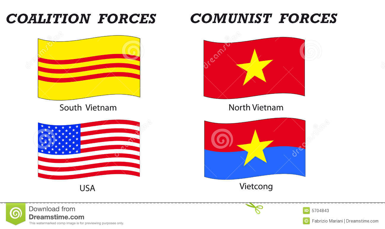 Vietnam war flags and .