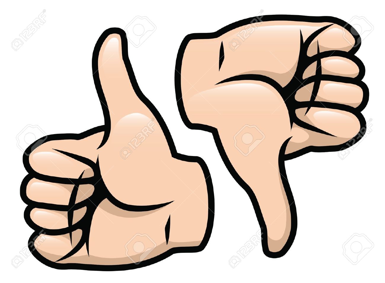  up and a thumbs down Stock 