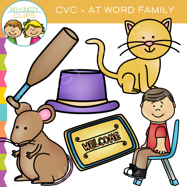 CVC -at Word Family Clip Art
