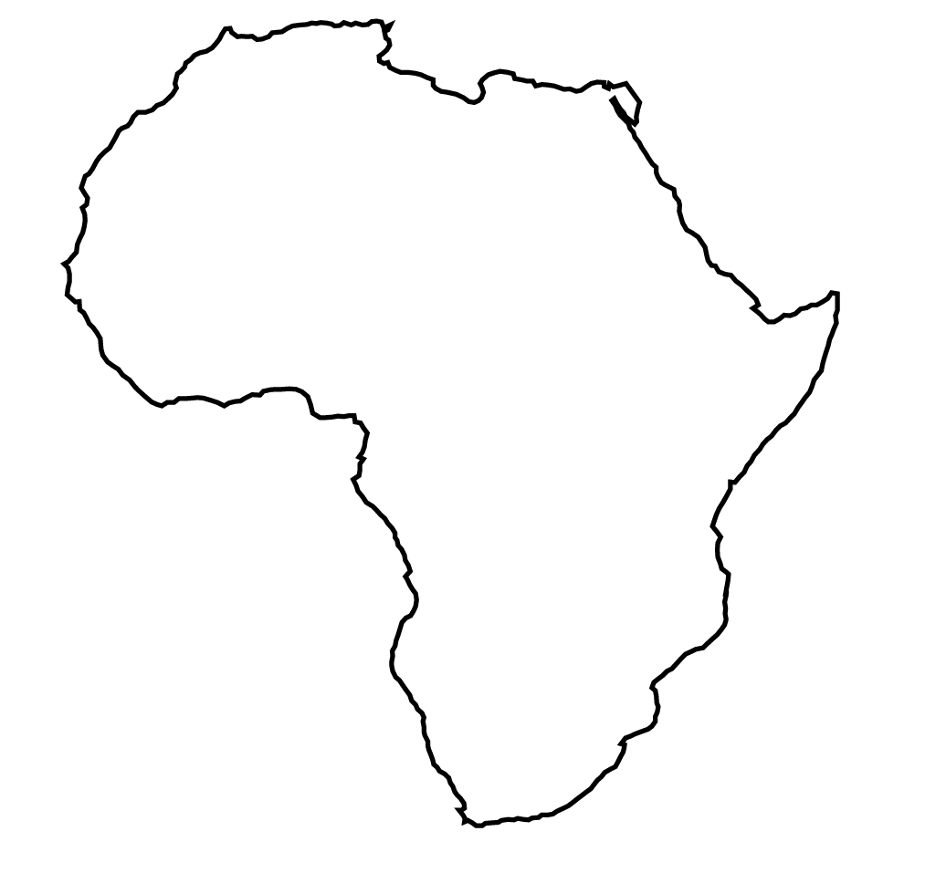 ... Africa Map Outline Vector