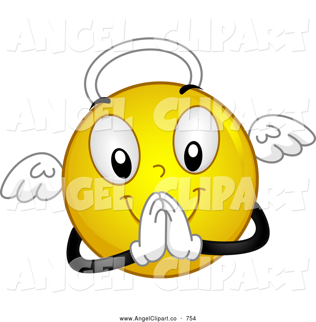 Yellow Angel Smiley Praying