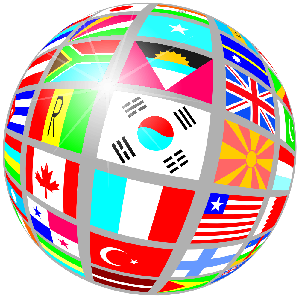 Clip art flags of the world .