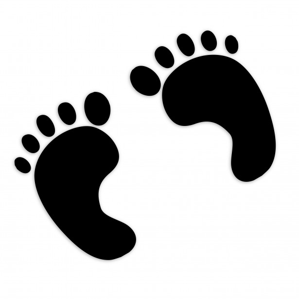 Baby Footprint Clipart Black ...