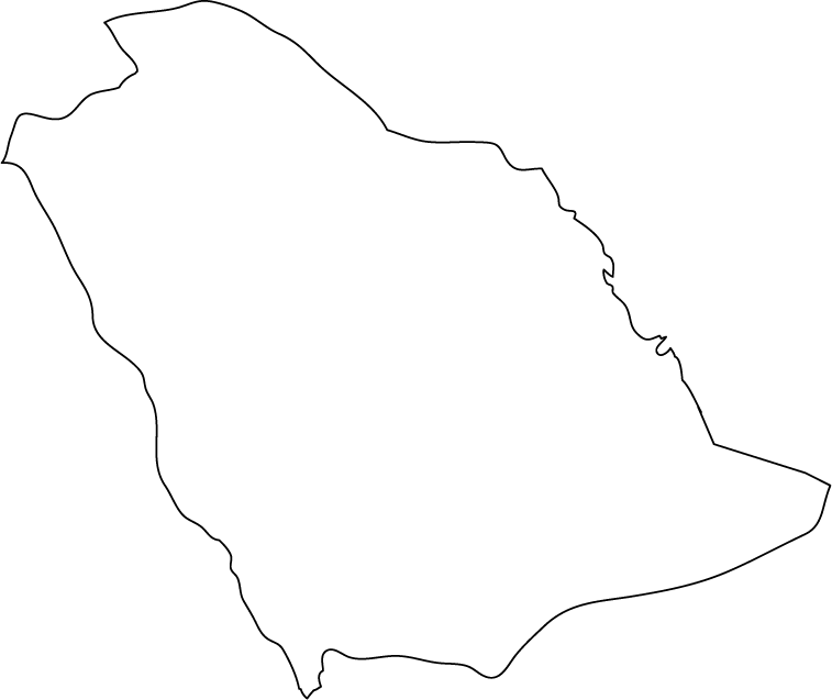 Saudi Arabia outline map