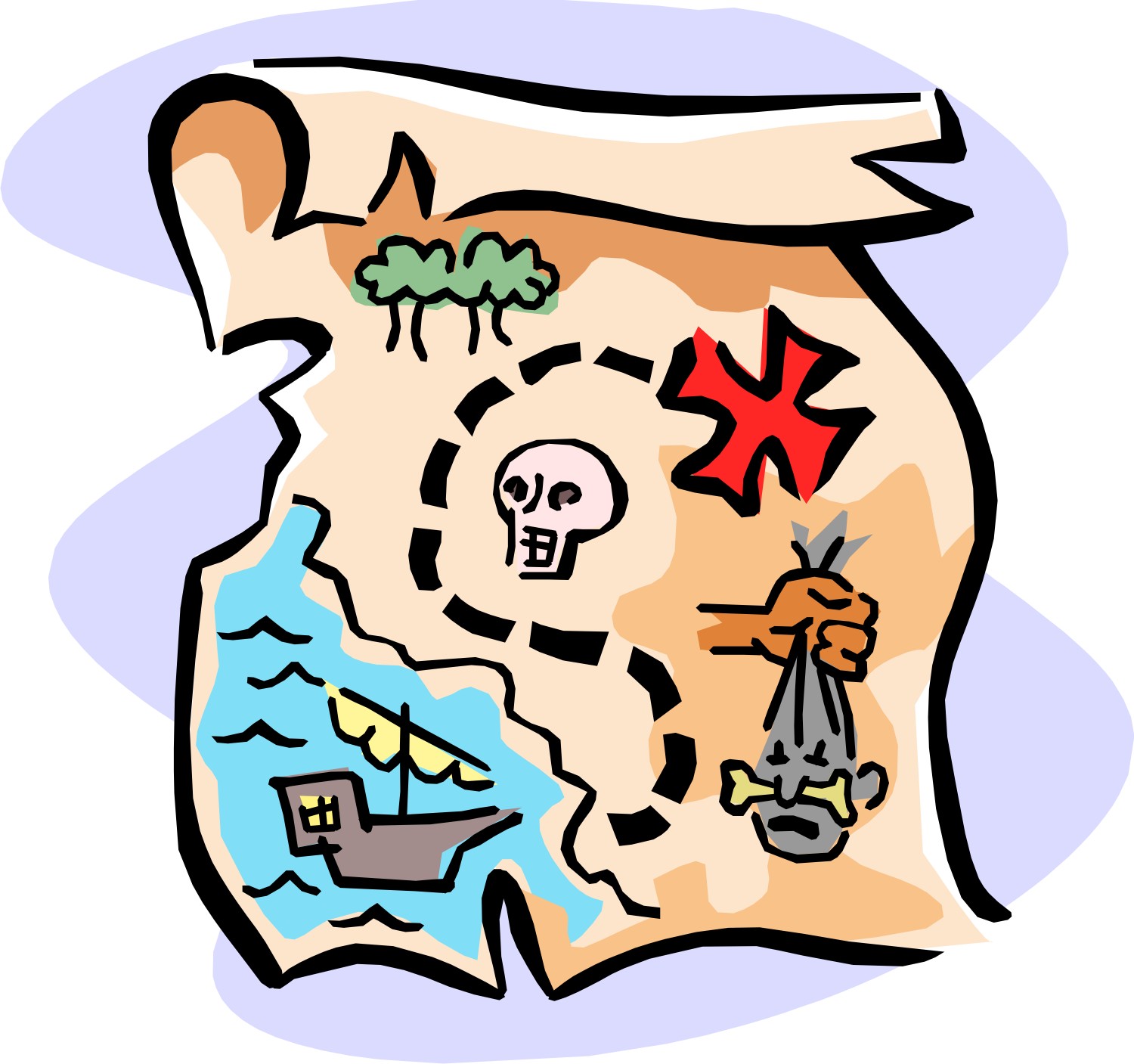 ... Treasure Hunt Map Clip Art ...