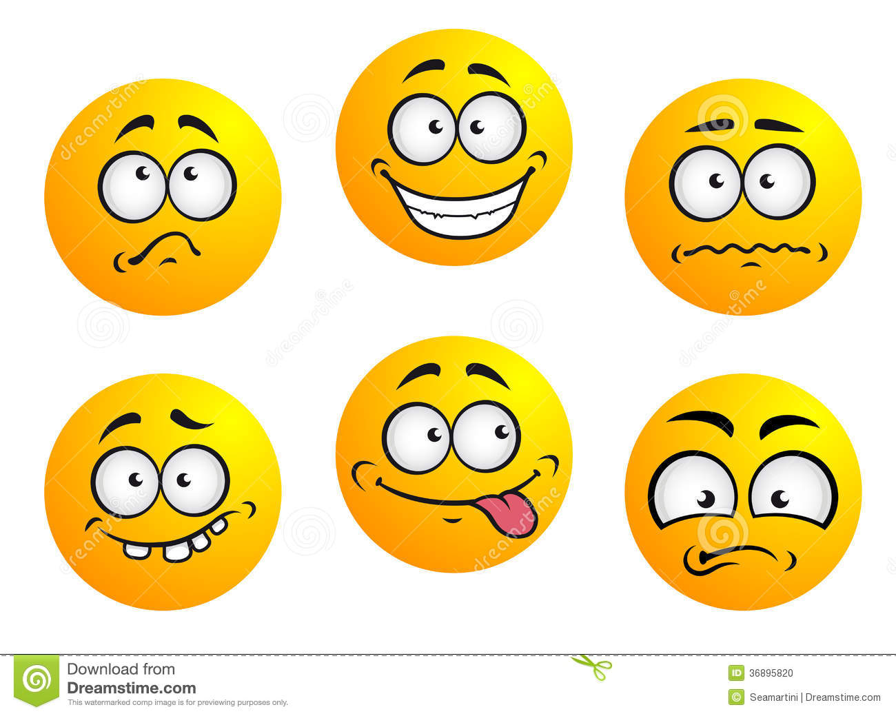 Set of yellow emoticons Stock 