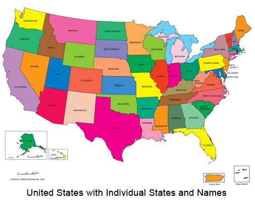 USA Map, United States, US ...
