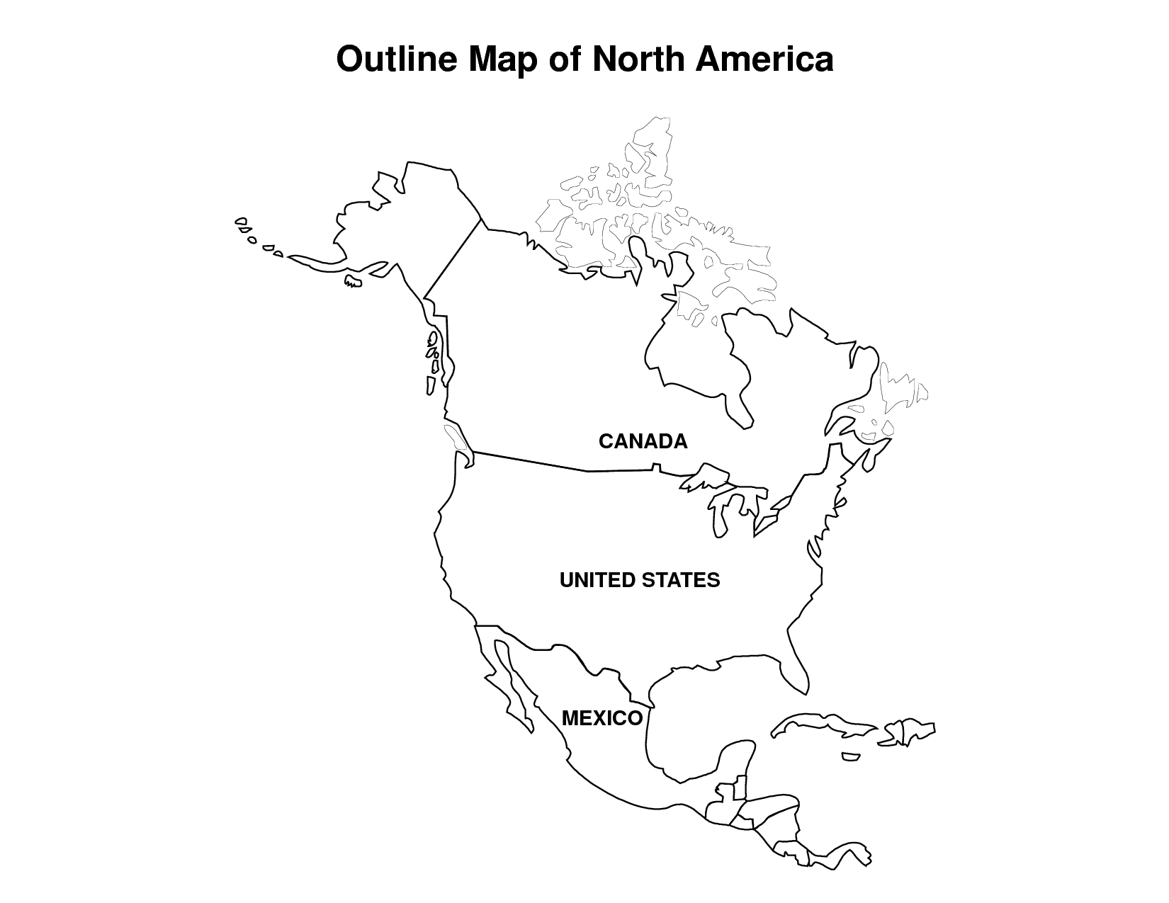 North America Map Outline With ...