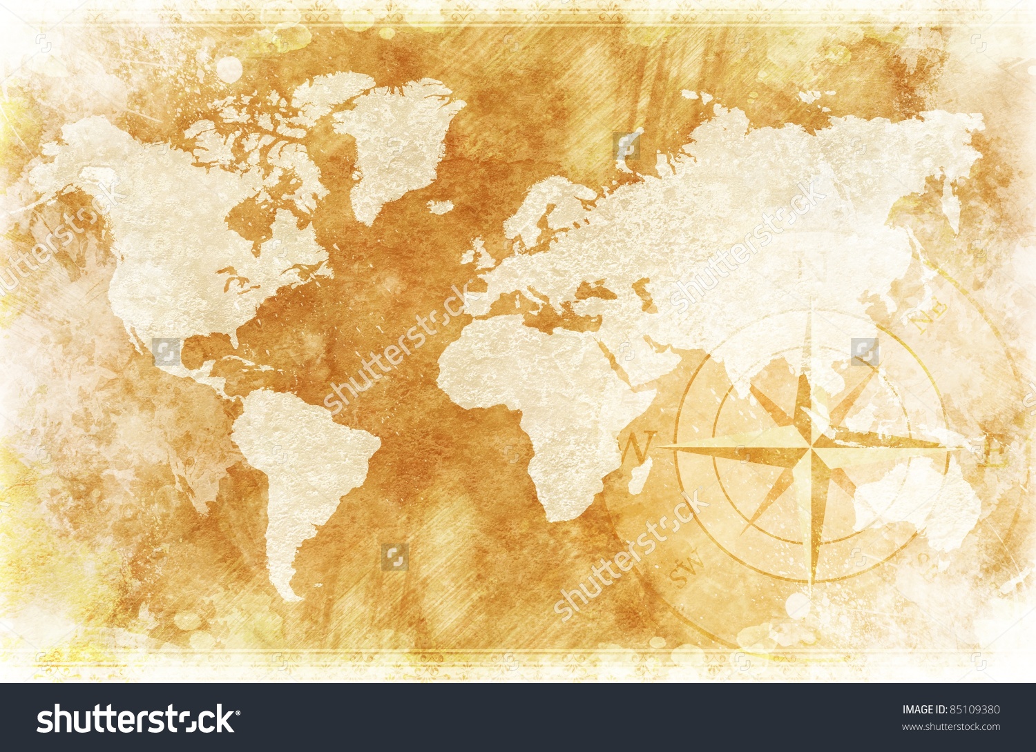 Vintage World Map Background ...