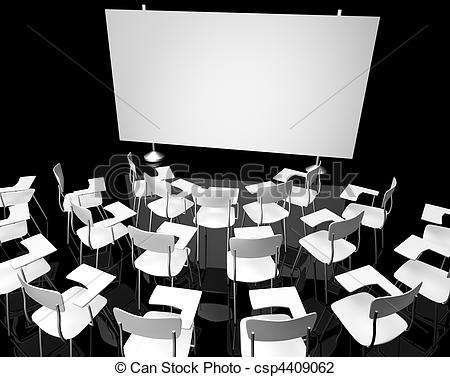 Empty black classroom with ...