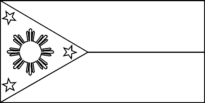 Philippine Flag Black And ...