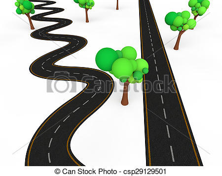 3d render of zigzag vs ...