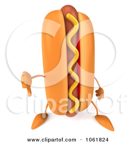 Clipart 3d Thumbs Down Hot Dog 