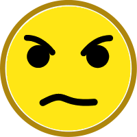 Face Icon Angry Smiley Simple 