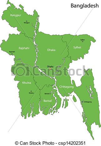 ... Green Bangladesh map ...