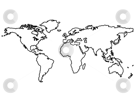 Black world map outlines ...