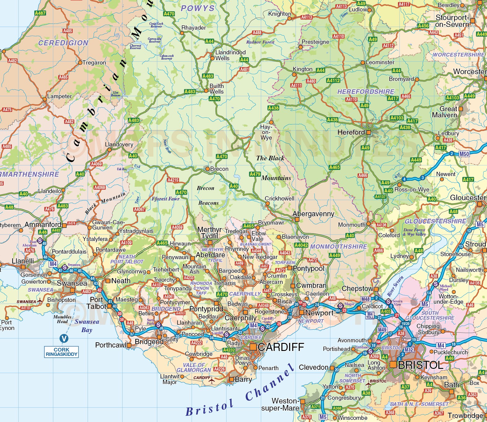 Road Map British Isles