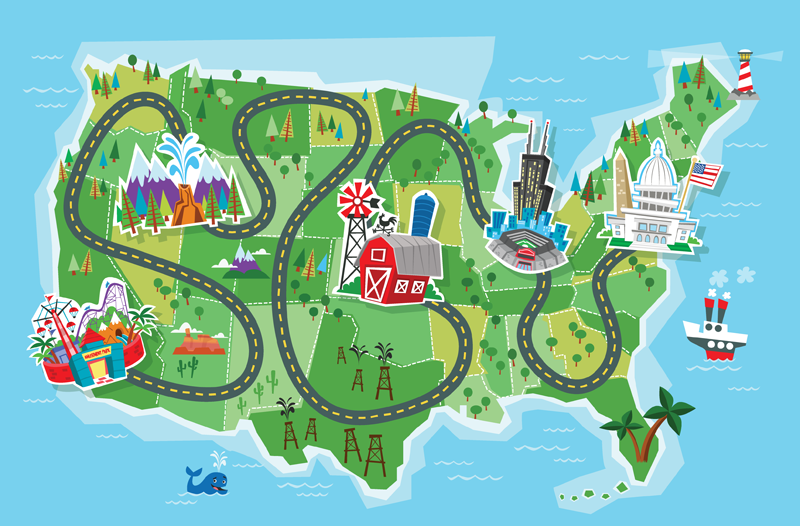 Cartoon Road Map Clipart