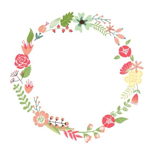 Floral Frame. Cute Retro ...