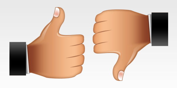 Thumbs up, thumbs down icons 
