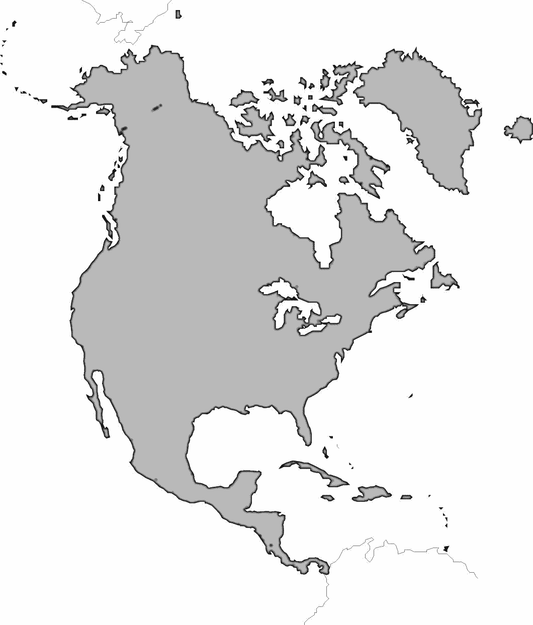 Blank Map Of North America ...